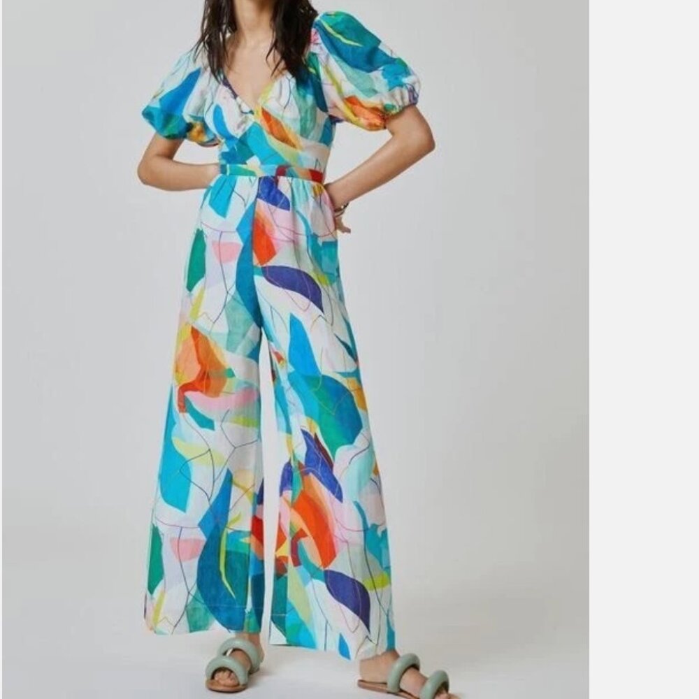 Anthropologie Multicolor Abstract Jumpsuit